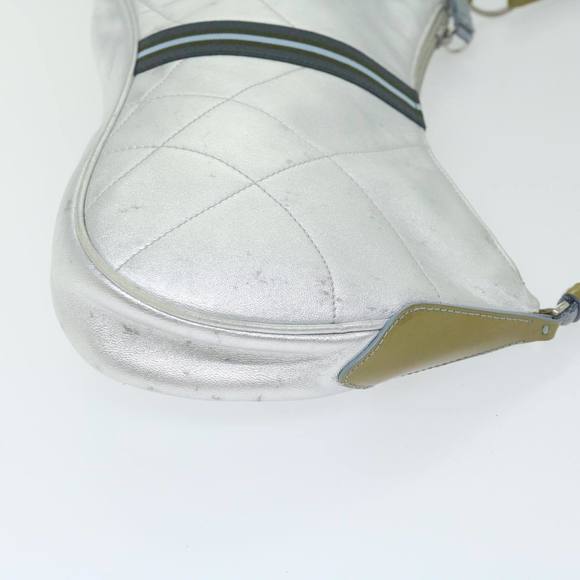 PRADA Shoulder Bag Leather Silver Auth bs12581 - Picture 3 of 16